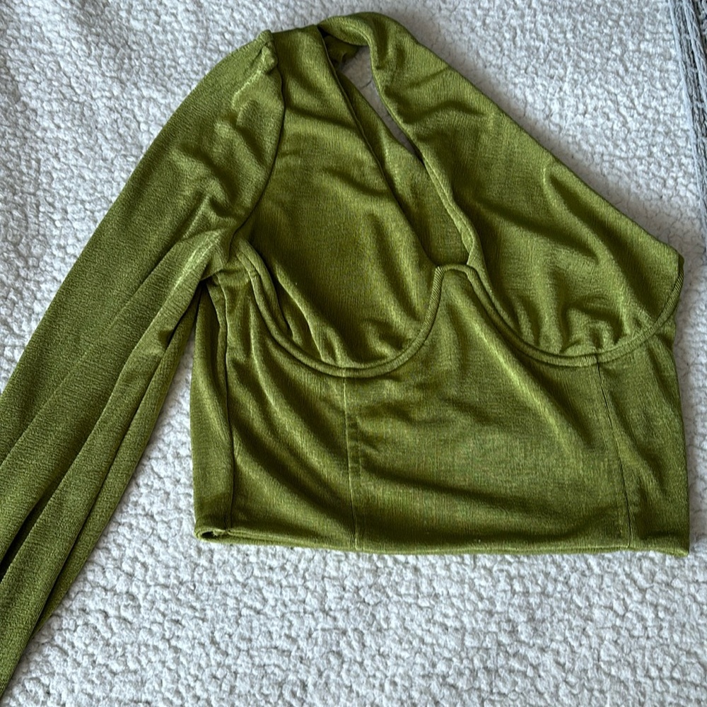 One Sleeve Blouse — Green